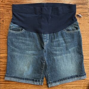 Motherhood Oh Baby Denim Maternity Jeans, stretch shorts, low rise, high belly